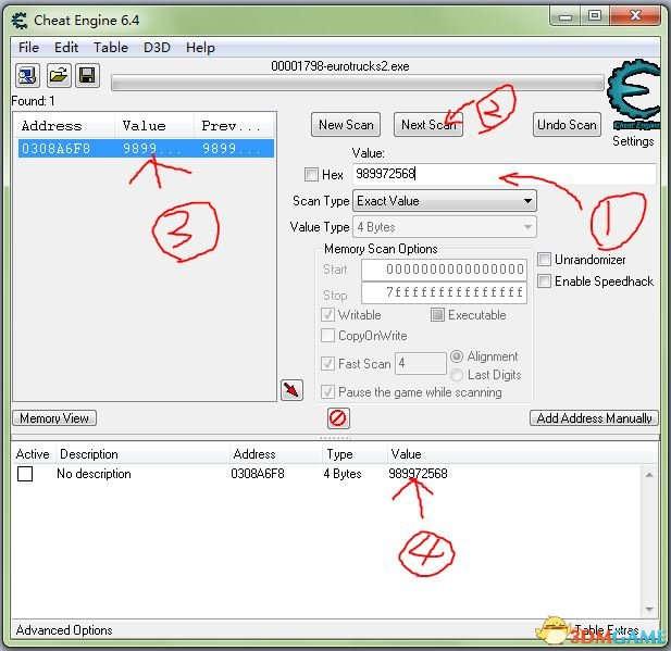 欧洲卡车模拟2CheatEngine工具经验修改方法