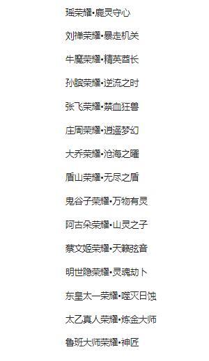 王者荣耀专属称号有哪些 王者荣耀专属称号一览