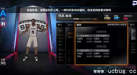 《王牌NBA手游》马刺平民阵容怎么搭配比较好