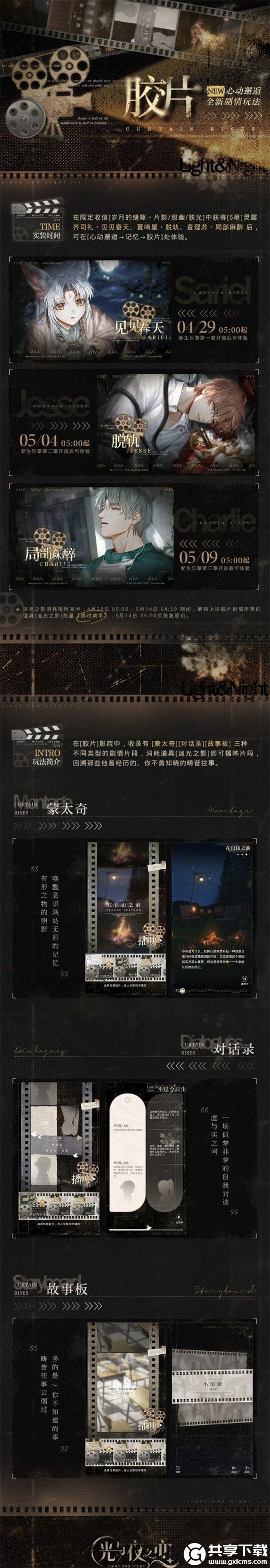 光与夜之恋全新灵犀剧情玩法胶片怎么玩