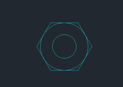 CAD2018如何绘制六角螺母平面图 CAD2018绘制六角螺母平面图教程