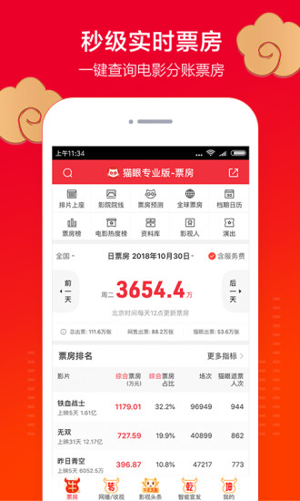 猫眼专业版安卓版V6.2.5.1截图1
